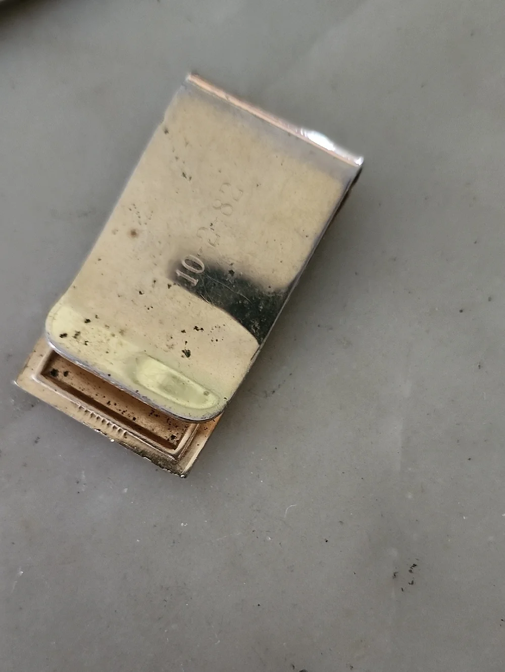 Vintage Gold Tone Rectangular Money Clip
